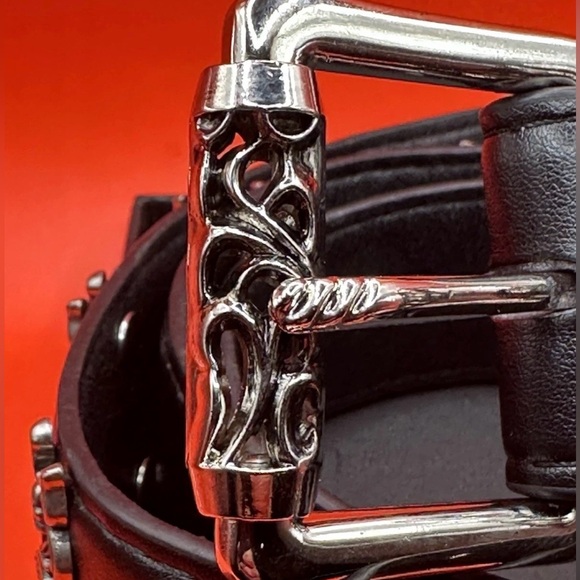 Men’s Chrome Hearts Black Roller Belt With Silver Daggers & Belt Buckle GOTHIC - Picture 3 of 6